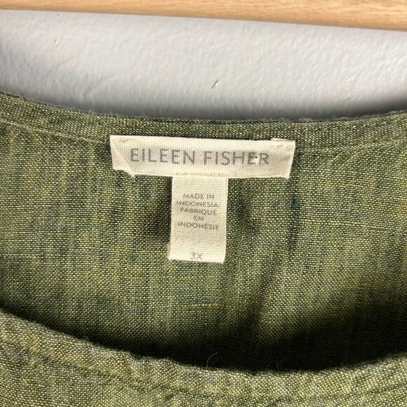 Eileen Fisher Organic Linen Tank Top Tunic - Plus Size 3X - Picture 3 of 5